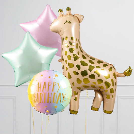 Birthday Giraffe Balloons Bunch