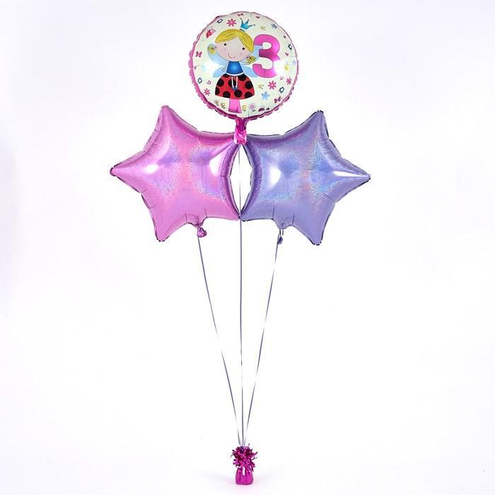3rd Birthday Fairy Pink Balloon Bouquet