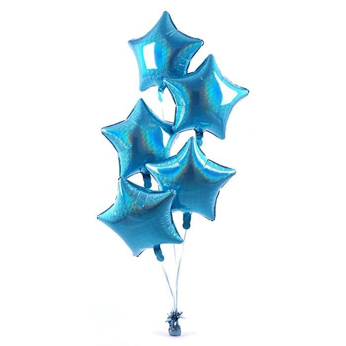 5 Blue Stars Balloon Bouquet