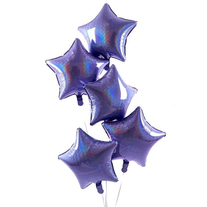 5 Lilac Stars Balloon Bouquet