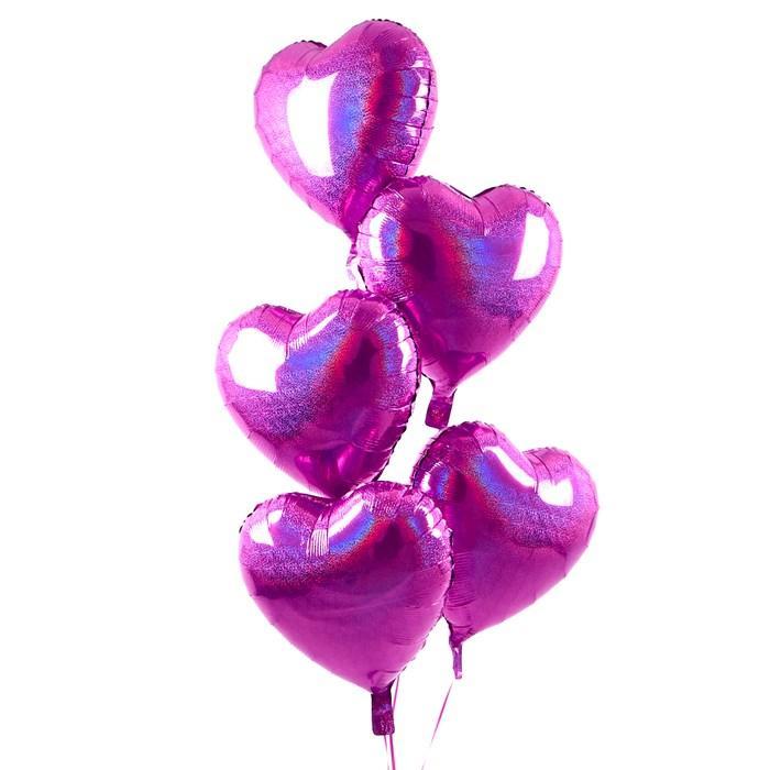 5 Light Pink Hearts Balloon Bouquet