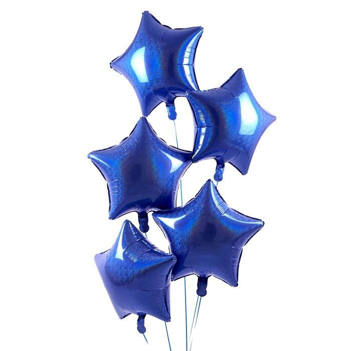 5 Royal Blue Stars Balloon Bouquet