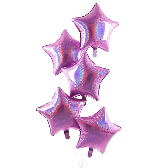 5 Pink Stars Balloon Bouquet