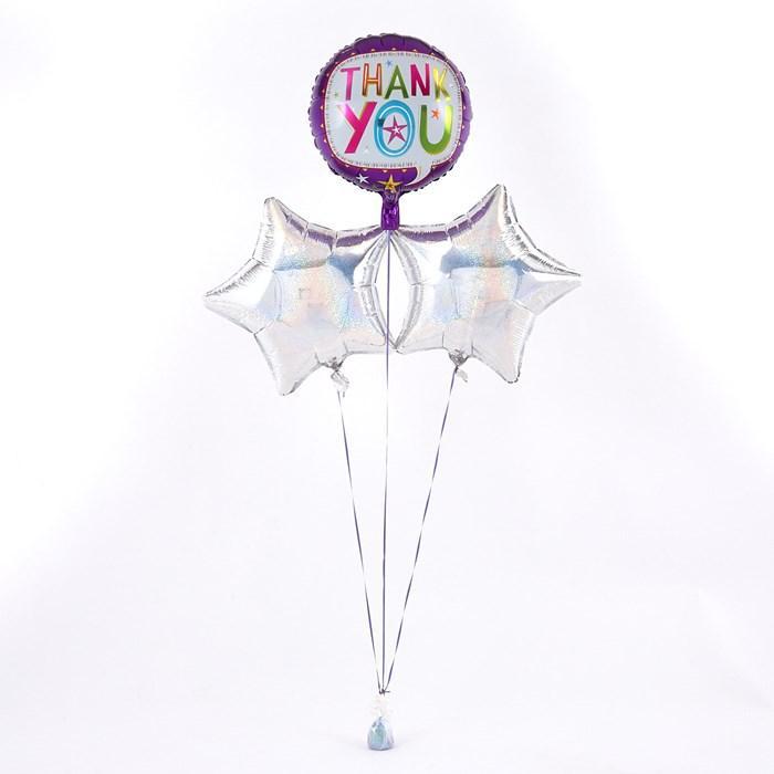 Purple Thank You Balloon with Silver Balloon Bouquet