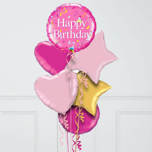 Pink Birthday Balloons Bunch