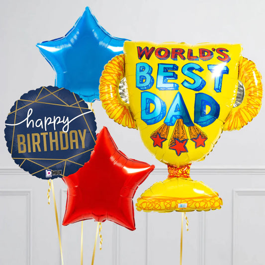 World's Best Dad Balloons Bunch