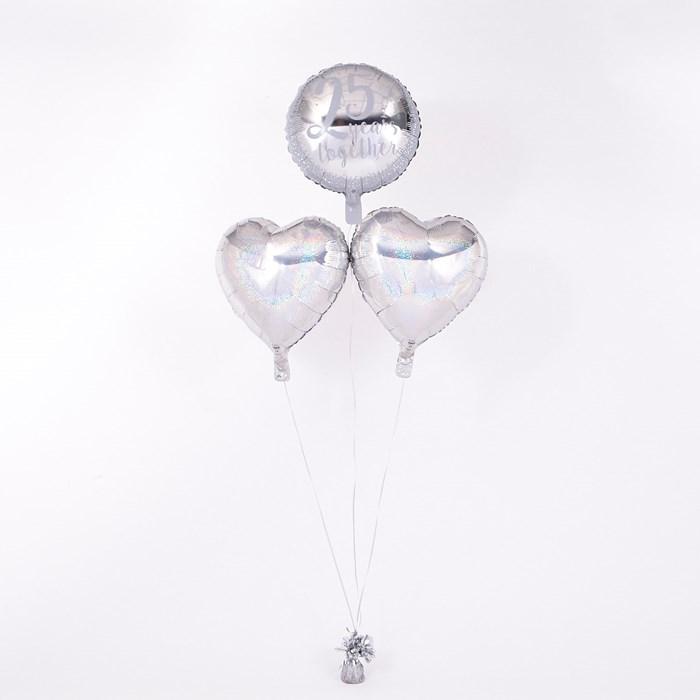 25th Anniversary Silver Wedding Romantic Balloon Bouquet