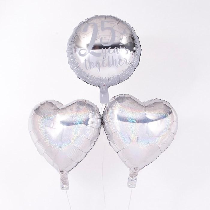 25th Anniversary Silver Wedding Romantic Balloon Bouquet