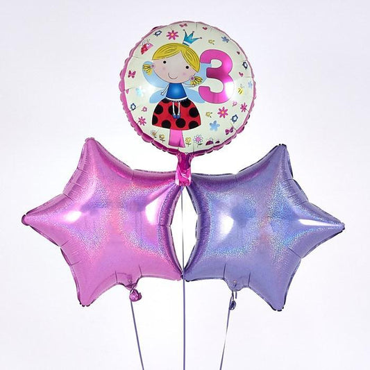 3rd Birthday Fairy Pink Balloon Bouquet