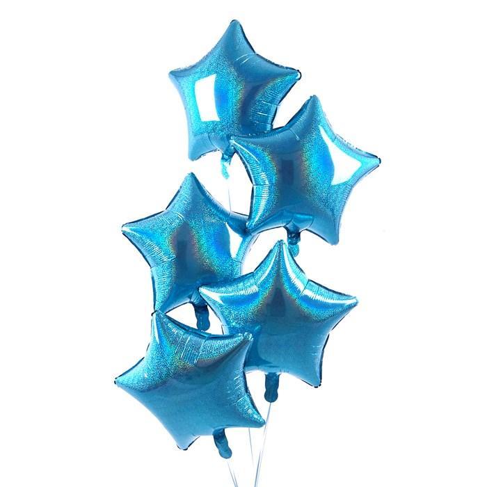 5 Blue Stars Balloon Bouquet