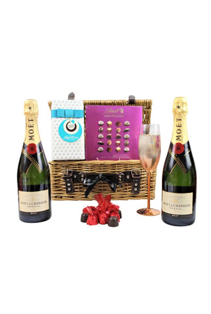 Champagne &amp; Chocolates Gift Hamper Basket