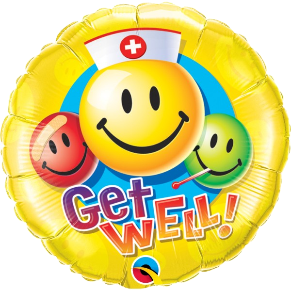Get Well Smiley Faces Balloon Bouquet